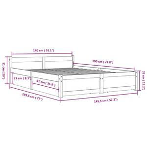 Bettrahmen 3013836-1 Weiß - Breite: 146 cm