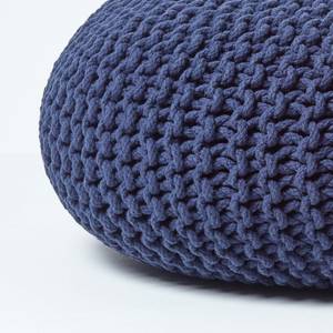 Großer Strickpouf 100% Baumwolle Blau