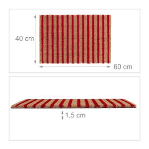 Kokos Fußmatte rot-natur gestreift Braun - Rot - Naturfaser - Kunststoff - 60 x 2 x 40 cm