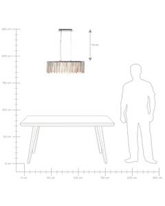 Lampe suspension MANDEO Argenté - Verre - 68 x 120 x 14 cm