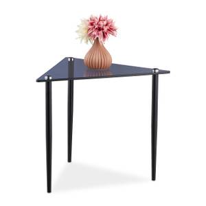 Table d’appoint triangulaire en verre Noir - Gris - Verre - Métal - 50 x 41 x 50 cm