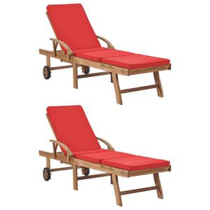 Chaise longue Rouge - Nombre de pièces dans le lot : 2