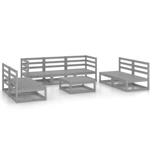 Garten-Lounge-Set (8-teilig) 3009900-1 Grau - Massivholz - Holzart/Dekor - 70 x 30 x 70 cm