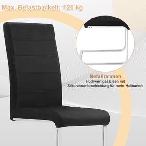 Schwingstuhl Azize (6er Set) Schwarz - Metall - Textil - 40 x 100 x 51 cm