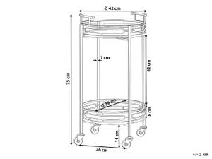 Servierwagen FARLEY Schwarz - Gold - Metall - 42 x 75 x 42 cm