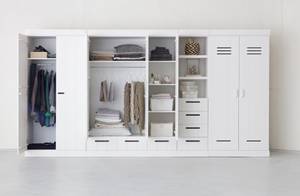 Kleiderschrank Connect Weiß - Massivholz - Holzart/Dekor - 94 x 195 x 53 cm