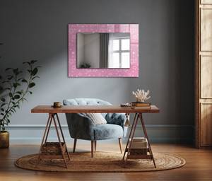 Wandspiegel Rosa Sterne Pink - Glas - 80 x 60 x 1 cm