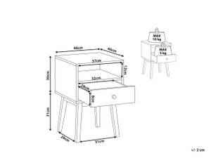 Nachttisch RODES Braun - Grün - Weiß - Holzwerkstoff - 40 x 61 x 40 cm