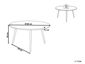 Couchtisch TENNESSEE Schwarz - Braun - Holzwerkstoff - 80 x 44 x 80 cm