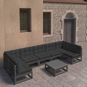 Garten-Lounge-Set (8-teilig) 3009750-2 Anthrazit - Schwarz