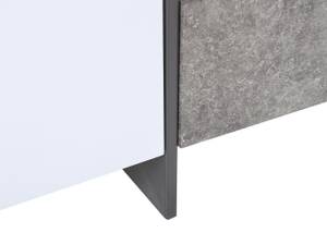 Meuble TV RUSSEL Noir - Gris - Blanc - Bois manufacturé - 162 x 43 x 39 cm