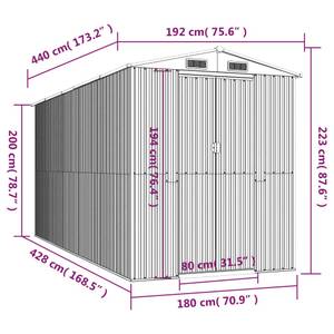 Geräteschuppen 3014781-3 Dunkelbraun - Tiefe: 440 cm