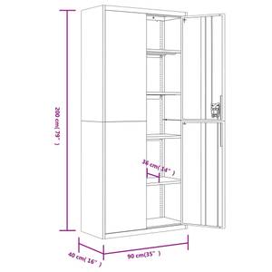 Aktenschrank 299865-2 Schwarz - Höhe: 200 cm