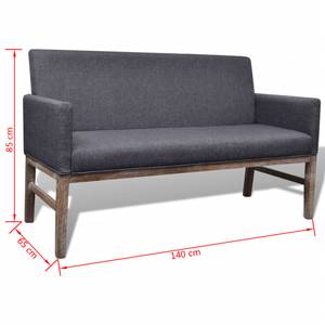 Einzelsofa Grau - Textil - 140 x 85 x 65 cm