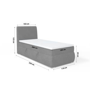 Boxspringbett Doppelbett Buffalo Mini Schwarz - Bettkasten links