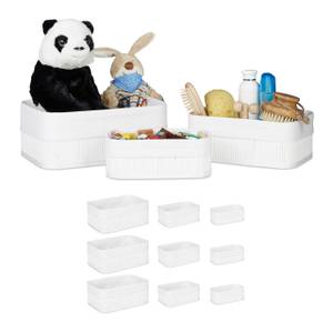 Boîte de rangement en bambou lot de 12 Blanc