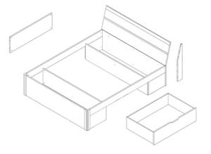 Bett BETA Braun - Holzwerkstoff - 188 x 92 x 206 cm