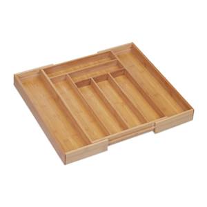 Ausziehbarer Besteckkasten aus Bambus Braun - Bambus - Holzwerkstoff - 33 x 5 x 46 cm