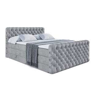 Boxspringbett BOXI8-Z KING Hellgrau - Breite: 180 cm