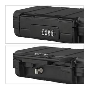 Sicherheitsbox tragbar mit Zahlenschloss Schwarz - Metall - Kunststoff - 24 x 6 x 15 cm