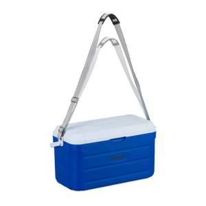 Kühlbox 20 l mit Tragegurt Blau - Weiß - Kunststoff - 53 x 29 x 27 cm