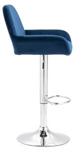 Barhocker Braga Samt blau / chrom Blau