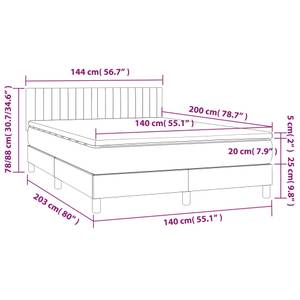 Boxspringbett 3017265-19 Dunkelgrau - 144 x 203 cm