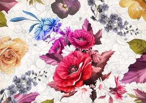 Fototapete Blumen Naturfaser - Textil - 360 x 270 x 270 cm