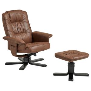 Fauteuil relax avec repose-pieds CHARLY Marron