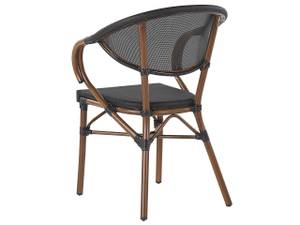 Chaise de jardin CASPRI Noir - Gris foncé - Chêne foncé