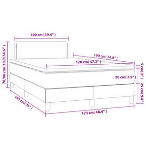 Boxspringbett 3017290-7 Dunkelgrau - 123 x 193 cm