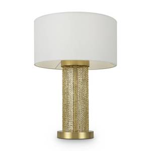 Lampe de table Impressive Doré - Blanc - Métal - 34 x 47 x 34 cm