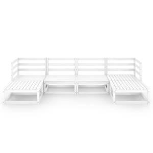 Garten-Lounge-Set (6-teilig) 3009734-1 Weiß - Massivholz - Holzart/Dekor - 70 x 30 x 70 cm