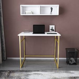 Schreibtisch Hussum Gold - Weiß