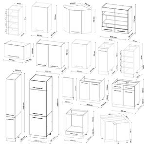 Eckküche Fame-Line 36428 Grau - Holzwerkstoff - 347 x 207 x 257 cm