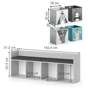 Kinderregal Luigi 40492 Weiß - Holzwerkstoff - 142 x 53 x 31 cm