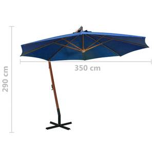 Parasol suspendu 3005780 Bleu - Métal - Bois massif - 350 x 290 x 350 cm