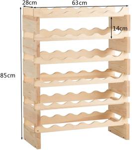 Weinregal Weinständer 36 Flaschen Braun - Holzwerkstoff - 28 x 85 x 63 cm