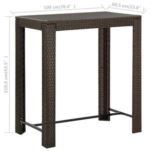 Bartisch 3005005 Braun - Kunststoff - Polyrattan - 61 x 111 x 100 cm