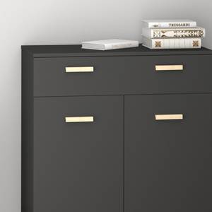 Commode Hans anthracite/goldkraft Gris - Bois manufacturé - 119 x 82 x 39 cm