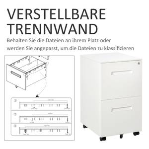 Rollcontainer 924-032WT Weiß - Metall - 48 x 67 x 39 cm