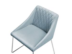 Chaise de salle à manger ARCATA Bleu - Bleu clair - Argenté