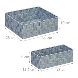 Lot de 4 paniers de rangement Gris - Métal - Matière plastique - 29 x 10 x 26 cm