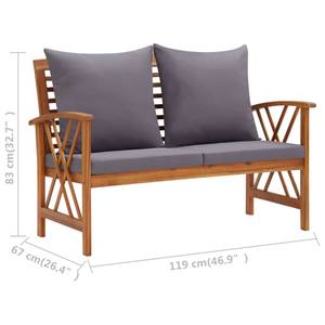 Garten-Lounge-Set (4-teilig) 3004236-2 Grau - Metall - Holzart/Dekor - 50 x 43 x 102 cm