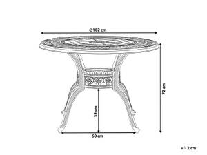 Table de jardin SALENTO Marron - Métal - 102 x 72 x 102 cm