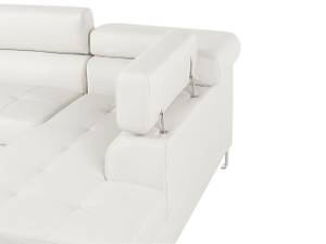 Ecksofa NORREA Silber - Weiß - 261 x 72 x 193 cm