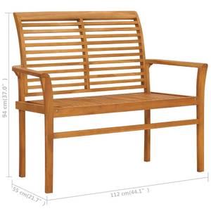 Banc de jardin 3005689 Blanc - Bois massif - Bois/Imitation - 112 x 94 x 55 cm