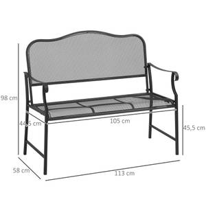 Gartenbank 84B-826 Braun - Metall - 58 x 98 x 113 cm