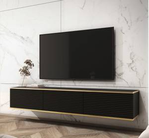 TV-Lowboard ORIS Schwarz - Gold