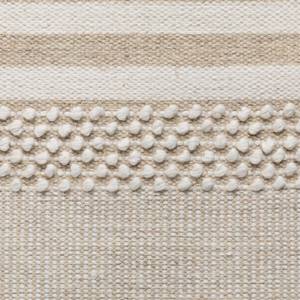 Handwebteppich Habo Breite Streifen Beige - 200 x 200 cm